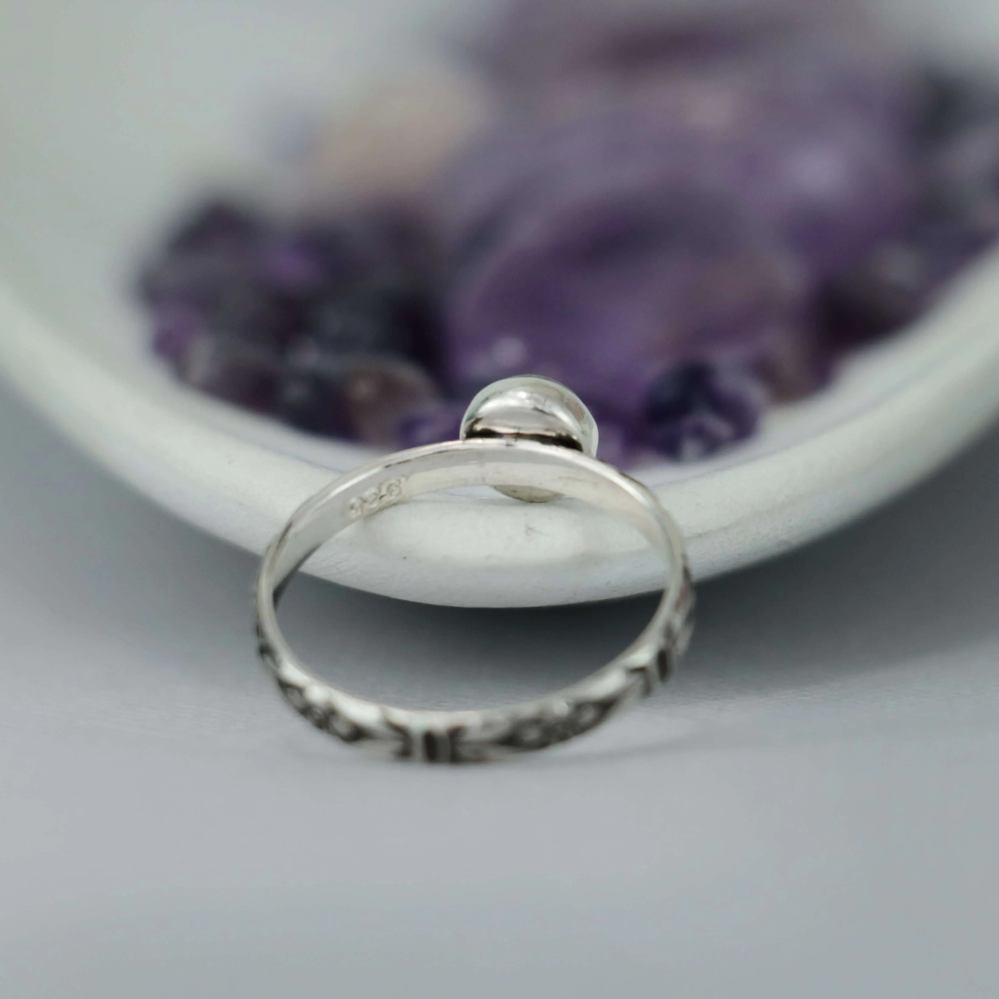 Delicate Silver Labradorite Floral Promise Ring | Moonkist Designs