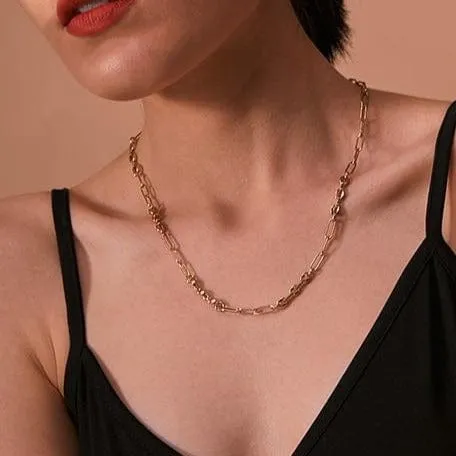 Delicate Stainless Steel Chain Necklace 18K Gold Filled Necklace