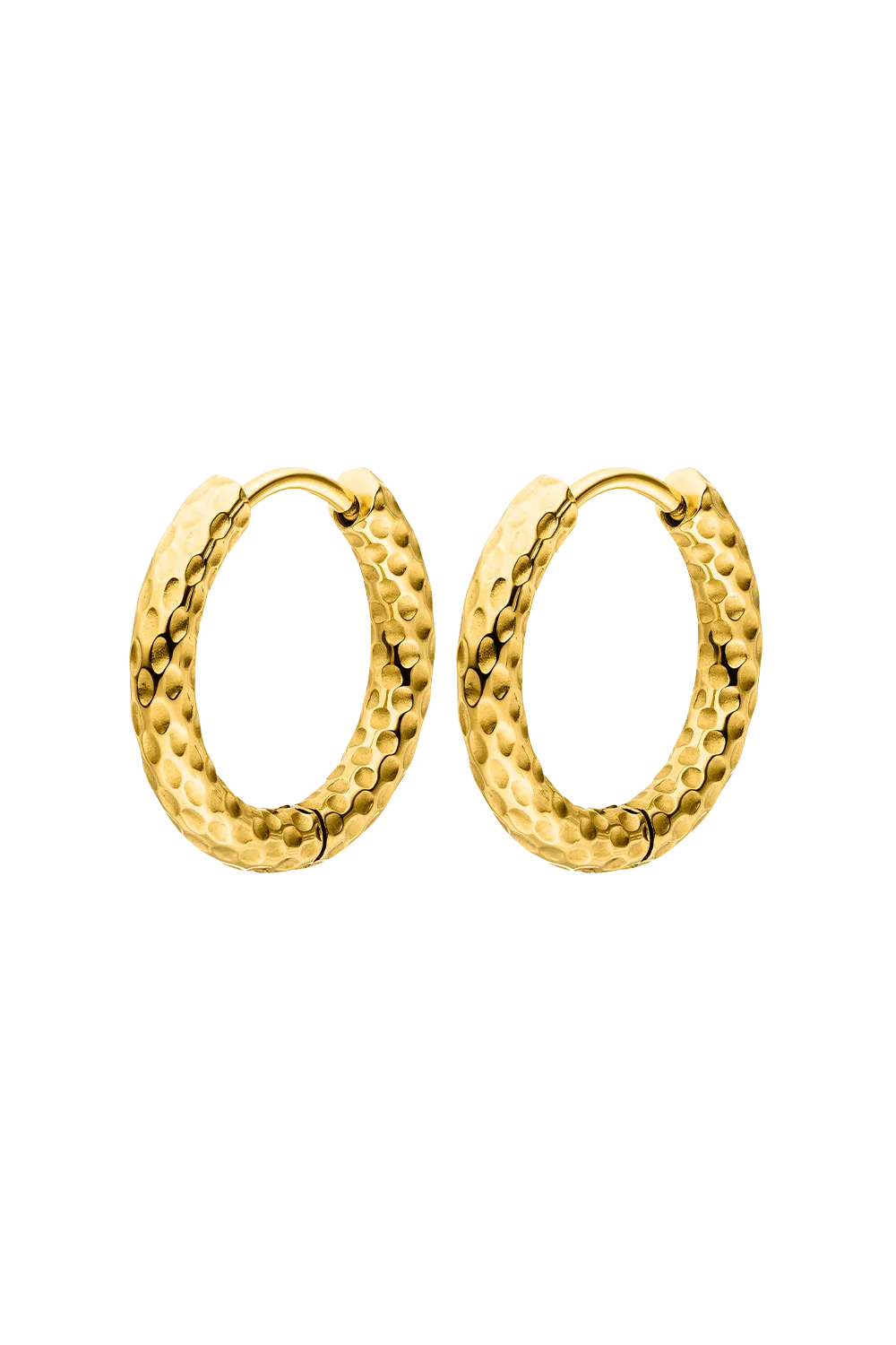 Delicate Structured Hoops 14K Gold Plated