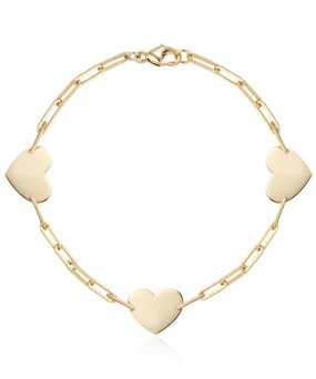 Delicate Three Hearts Bracelet