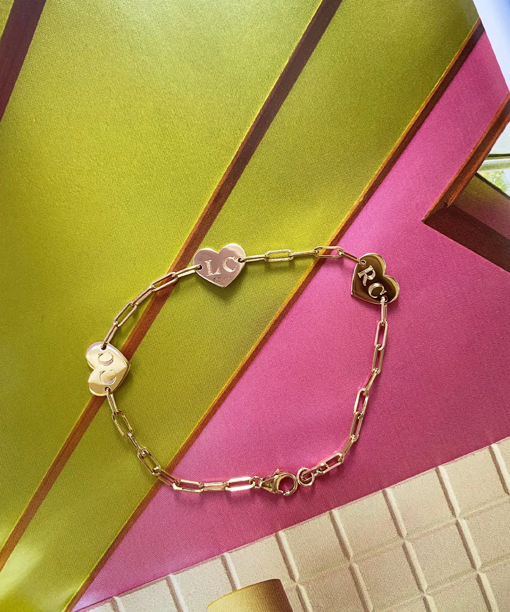 Delicate Three Hearts Bracelet