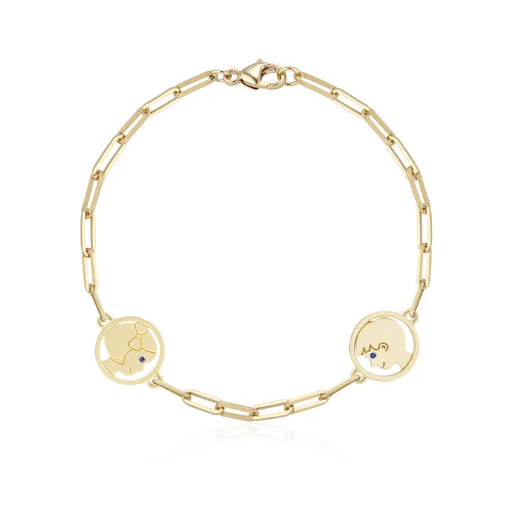 Delicate Two Silhouettes Bracelet