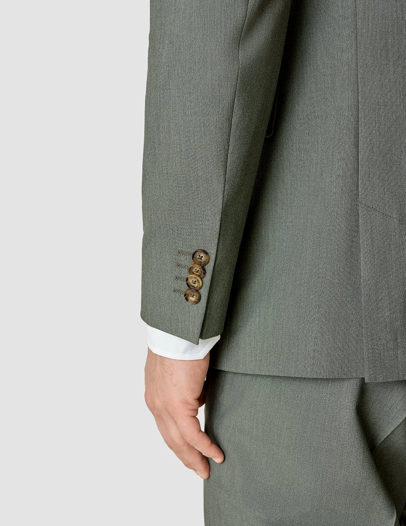 Essential Blazer Slim Green Melange