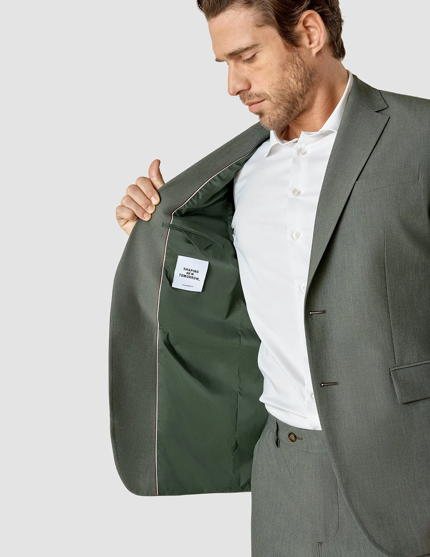 Essential Blazer Slim Green Melange