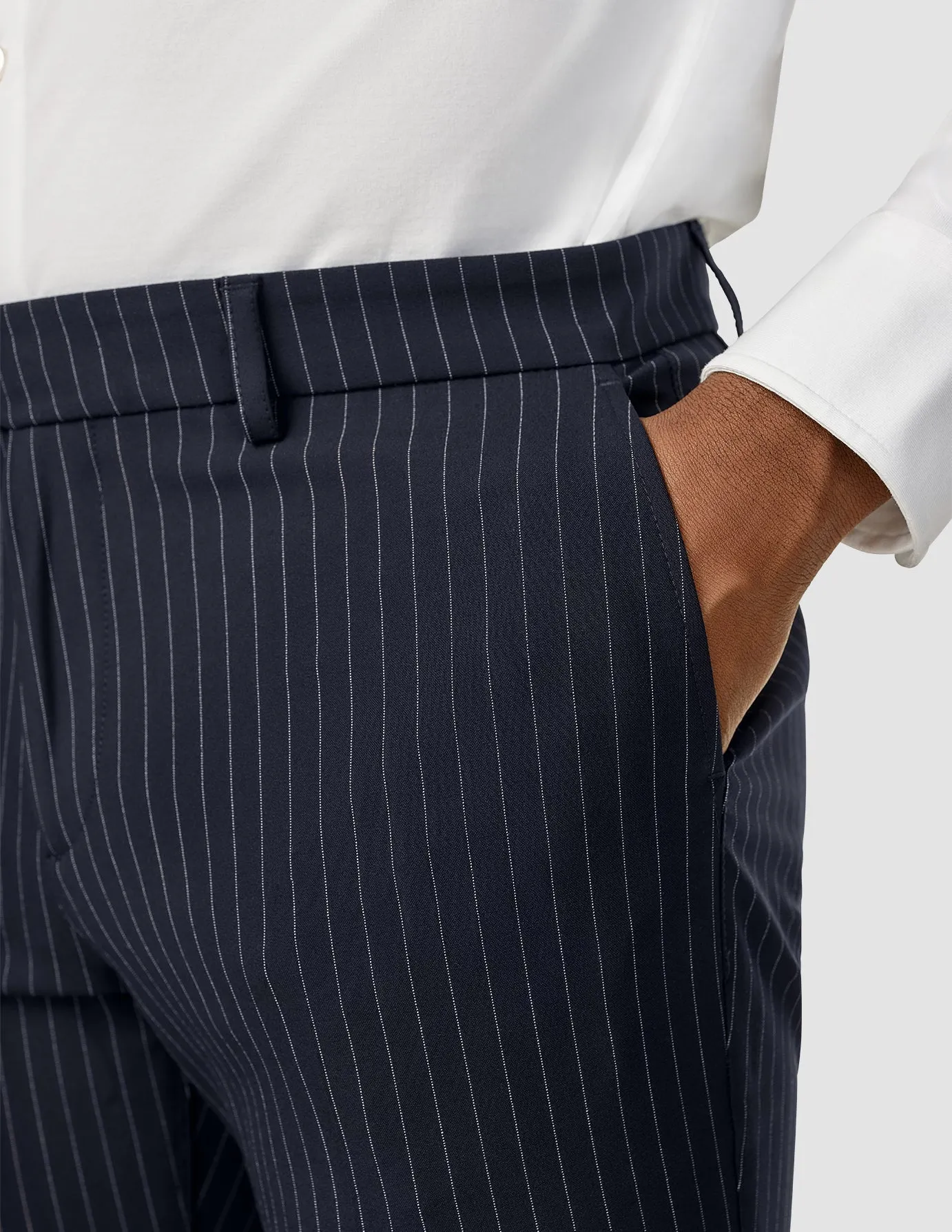 Essential Suit Pants Slim Navy Pinstripe