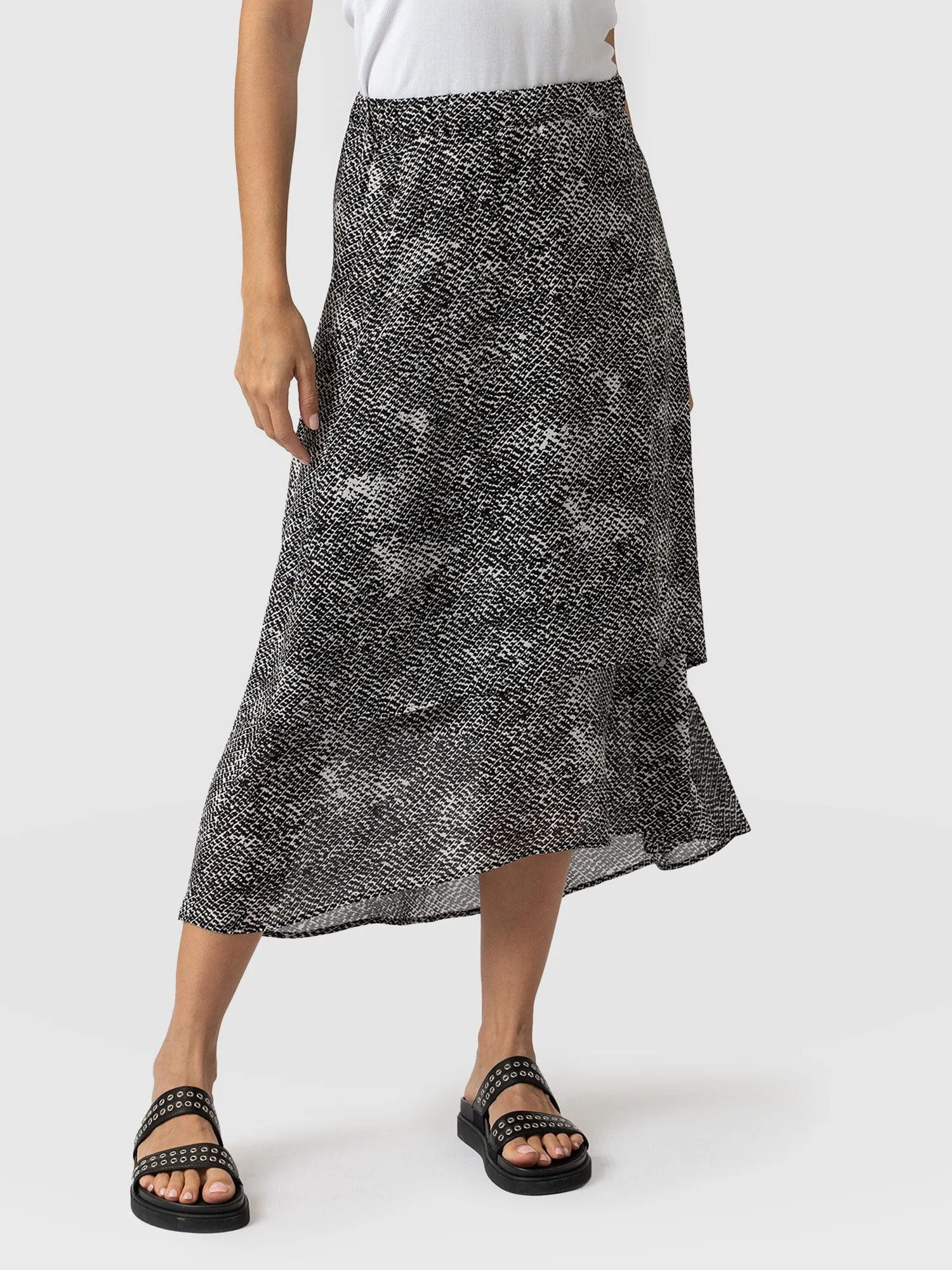 Etta Layered Skirt - Monochrome Gothica