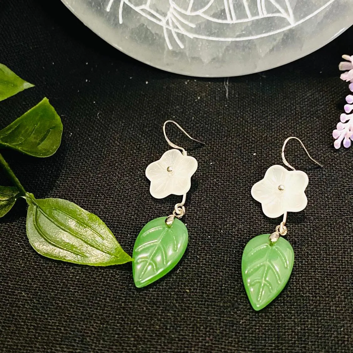 Floral Natural Crystal Earrings