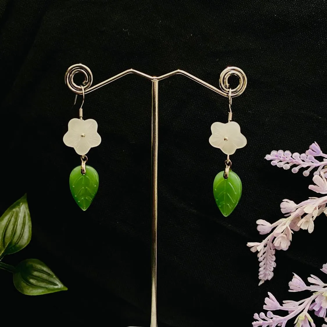 Floral Natural Crystal Earrings