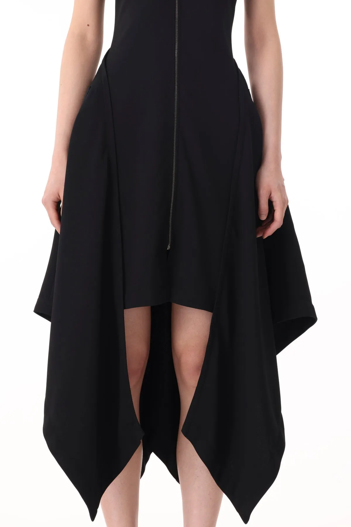 FLUID CREPE BOMBER FIT AND FLARE DRESS