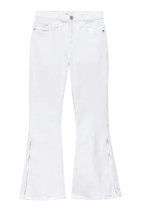 Frame Denim Le Crop Flare Mini Slits in Blanc