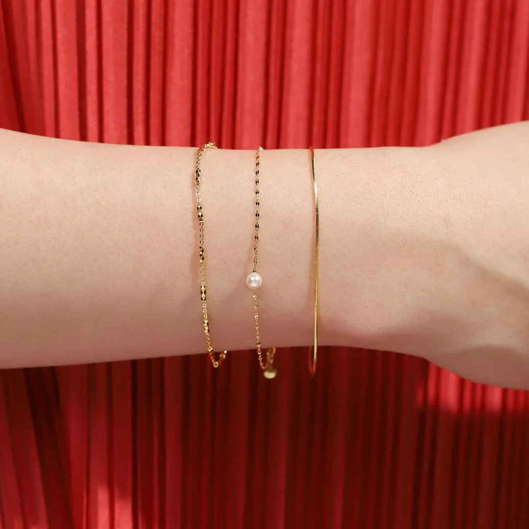 Freshwater Pearl Delicate Chain Bracelet