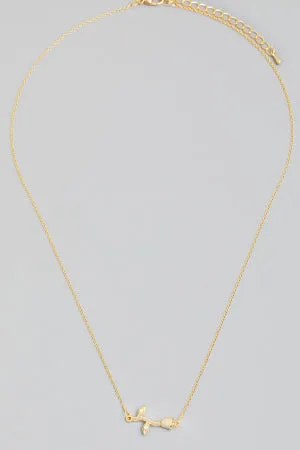 Gold Dipped Delicate Rose Necklace