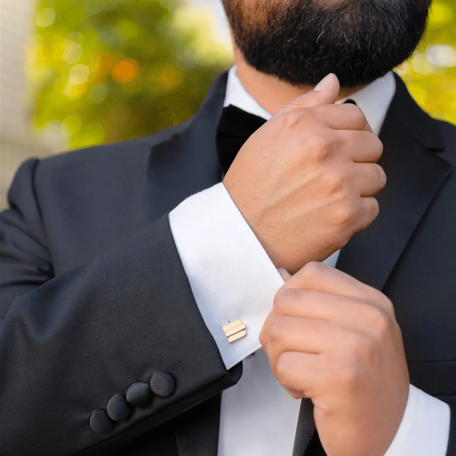 gold layered dome cufflinks