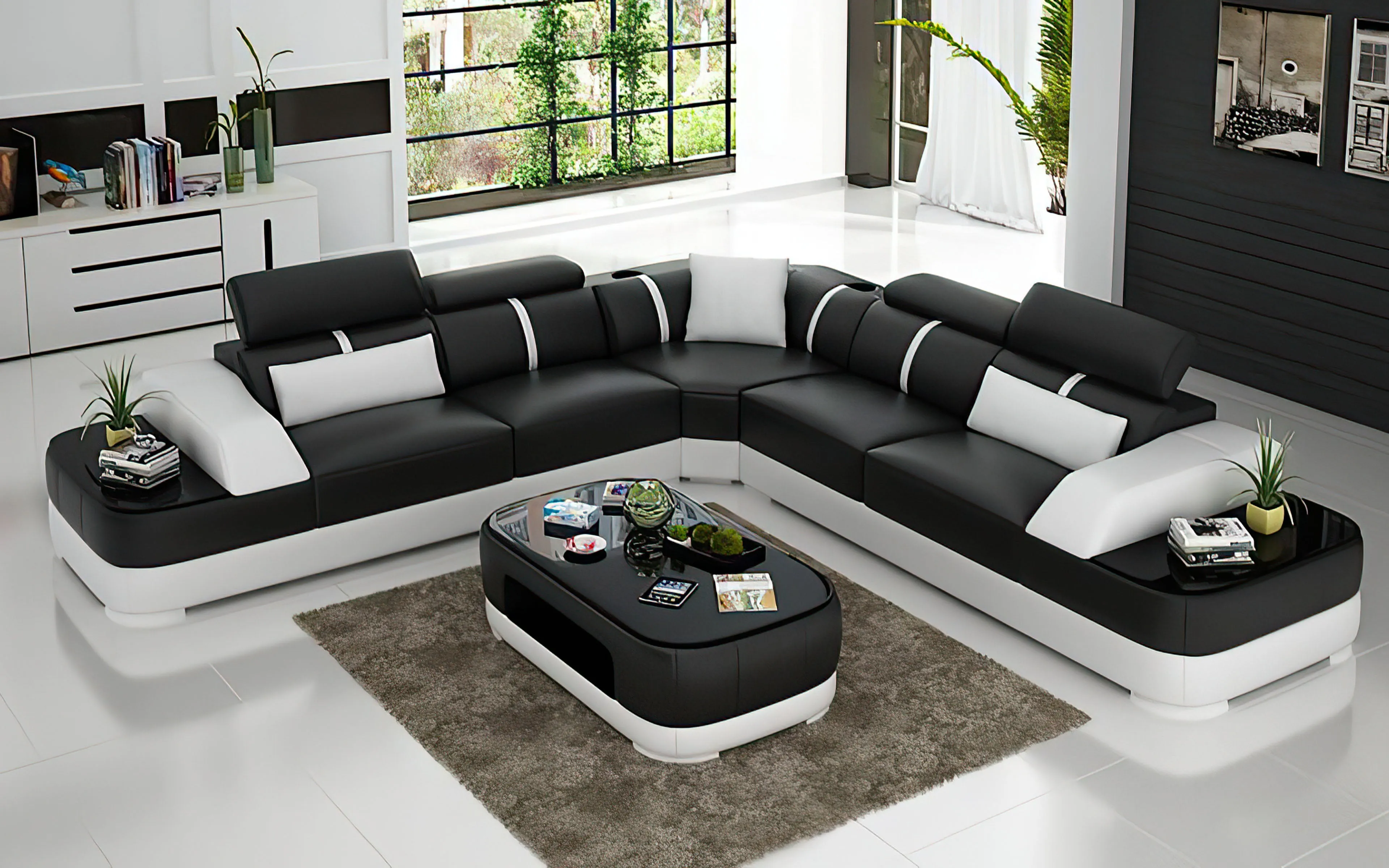 Grimdale Modern Leather Sectional