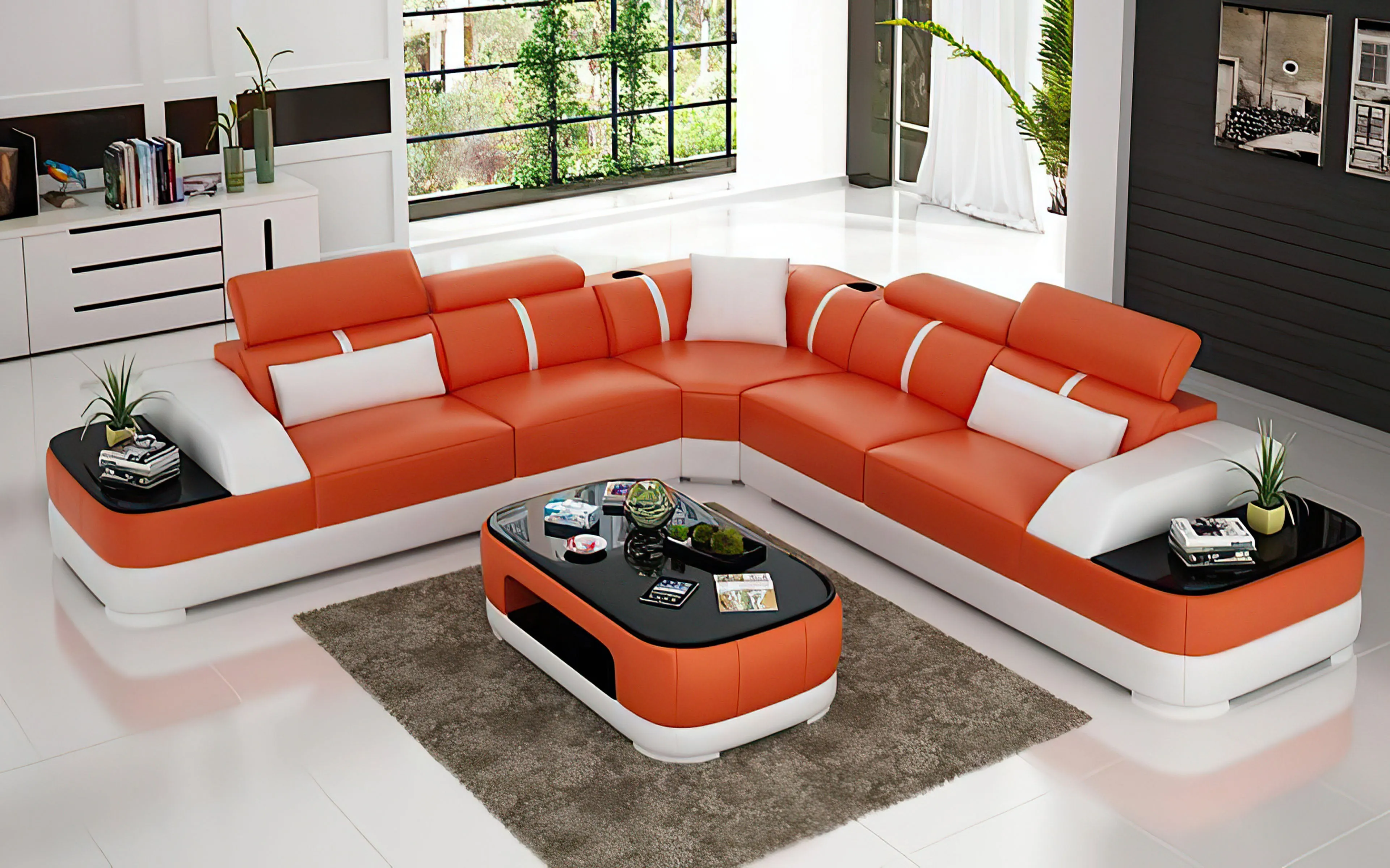 Grimdale Modern Leather Sectional