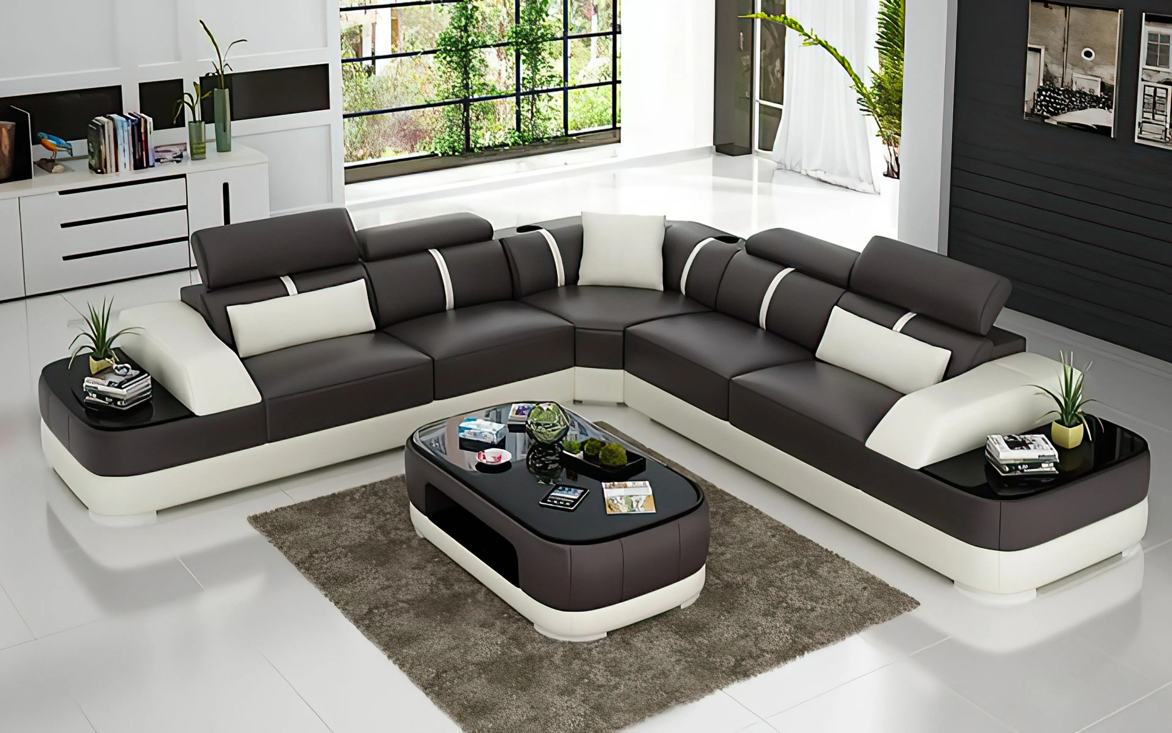 Grimdale Modern Leather Sectional