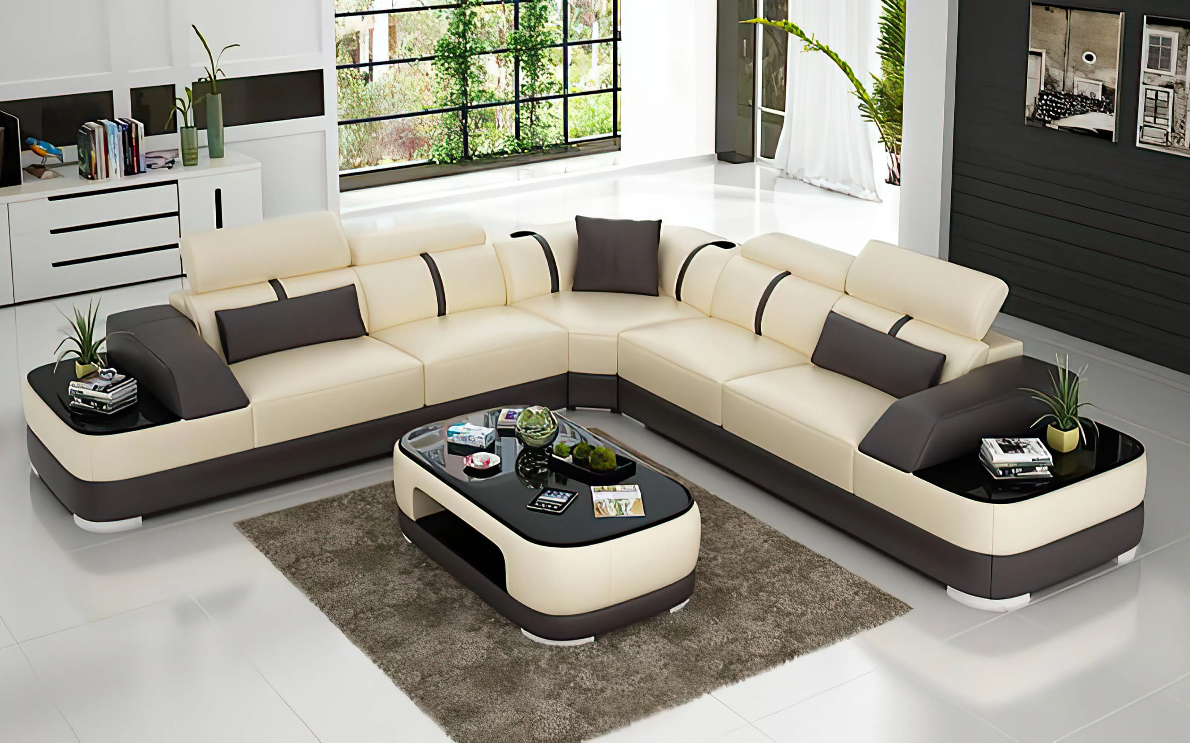 Grimdale Modern Leather Sectional