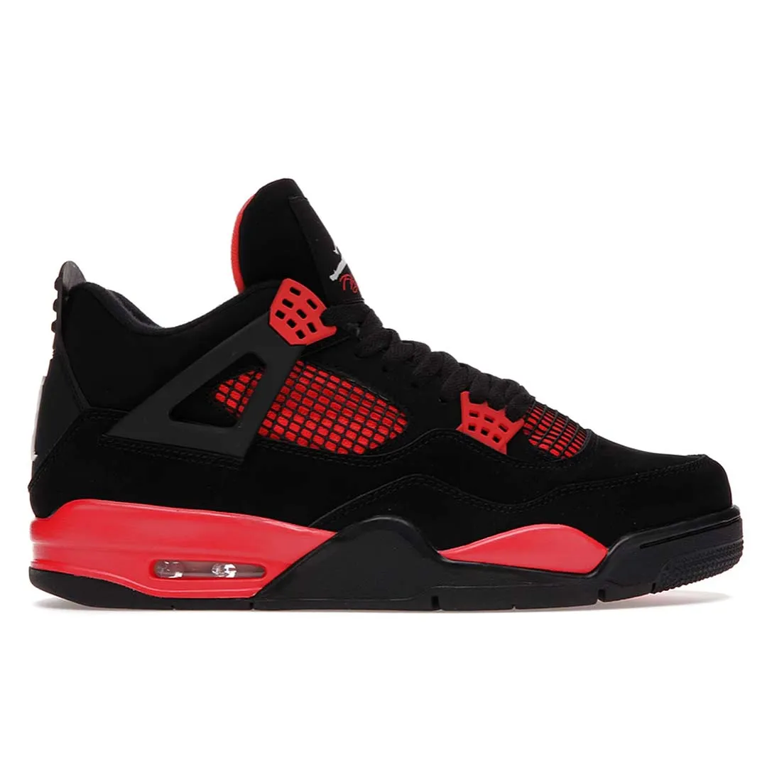 Air Jordan 4 Retro Red Thunder Mens Basketball Sneakers - Premium Limited Edition