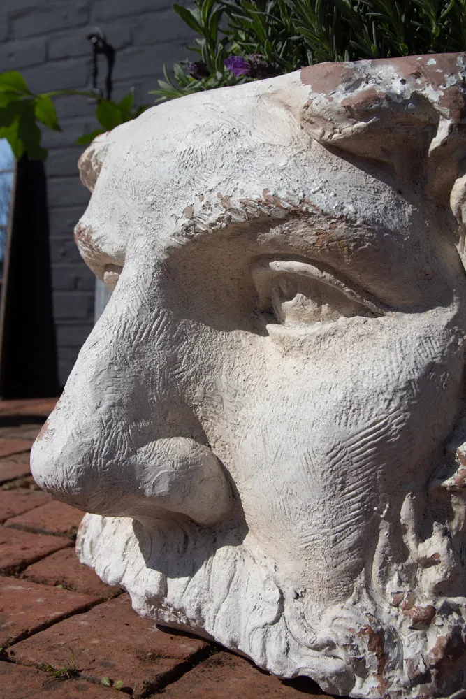 Large Rustic Stone Effect Classical Face Planter