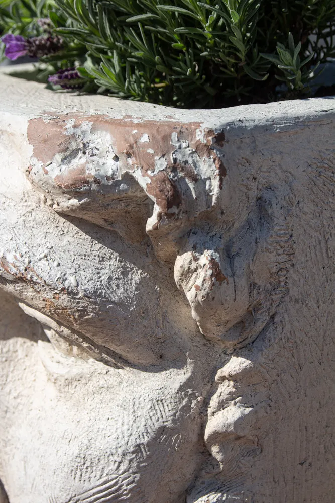 Large Rustic Stone Effect Classical Face Planter