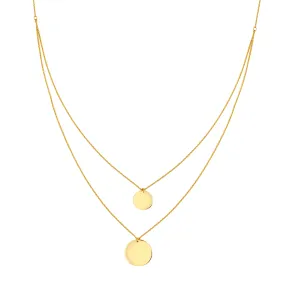 LAYERED DISC NECKLACE 14K