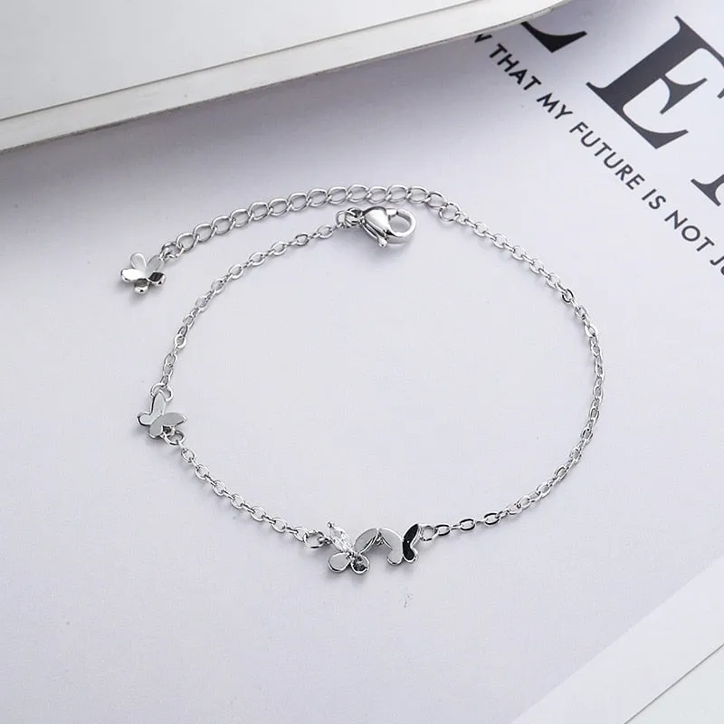 Luxurious Pure S925 Silver Delicate Butterfly Bracelet