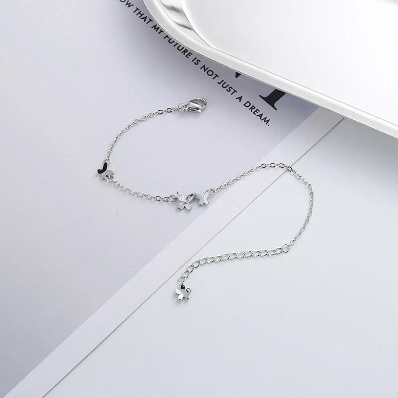 Luxurious Pure S925 Silver Delicate Butterfly Bracelet