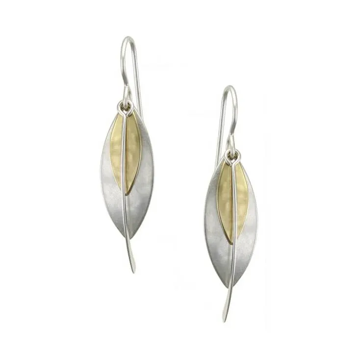 Marjorie Baer Layered Leaves Swoop Earring