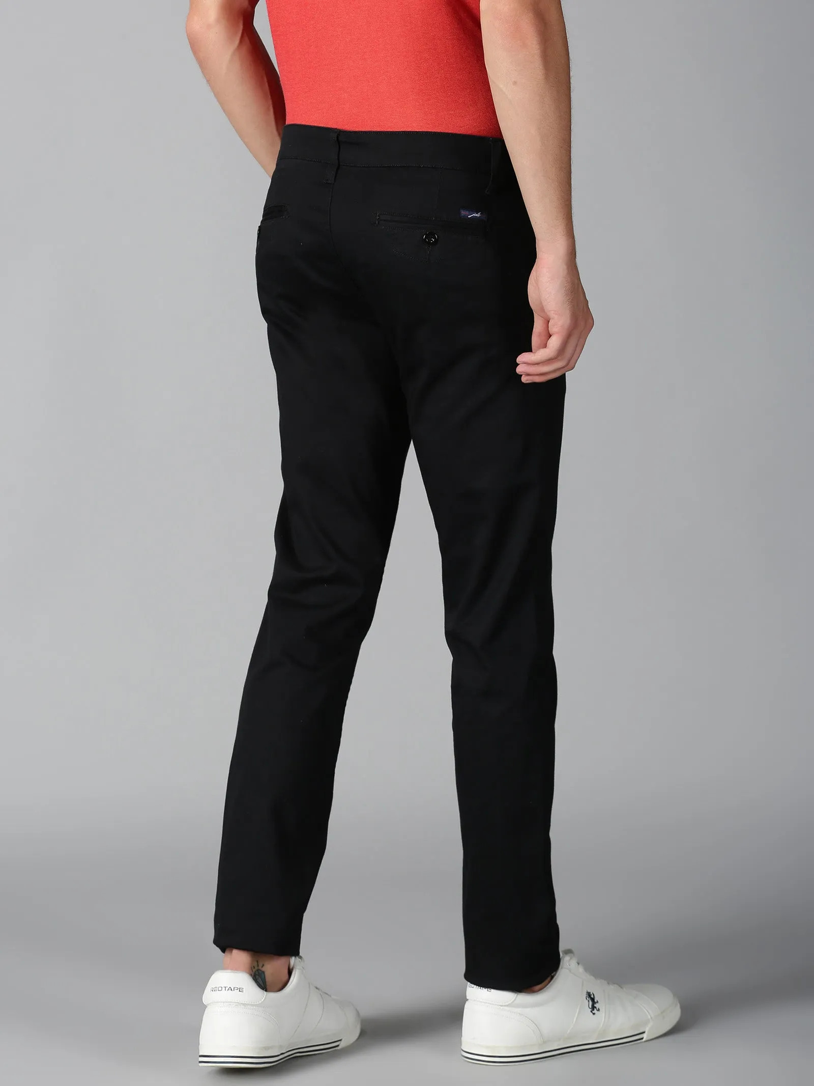 MEN'S BLACK SOLID SLIM FIT TROUSER