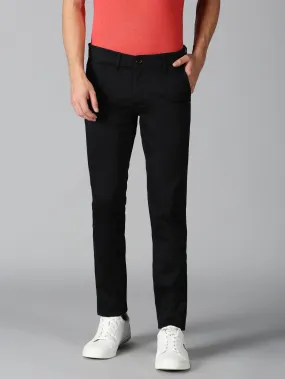 MEN'S BLACK SOLID SLIM FIT TROUSER