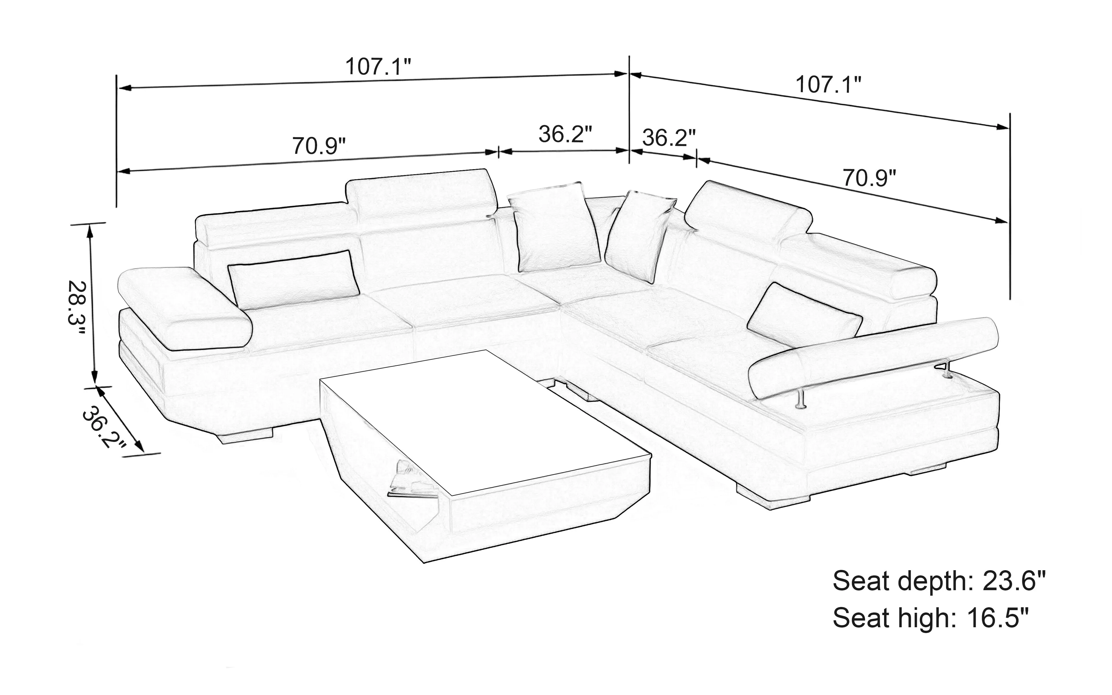 Merdell Modern Leather Sectional