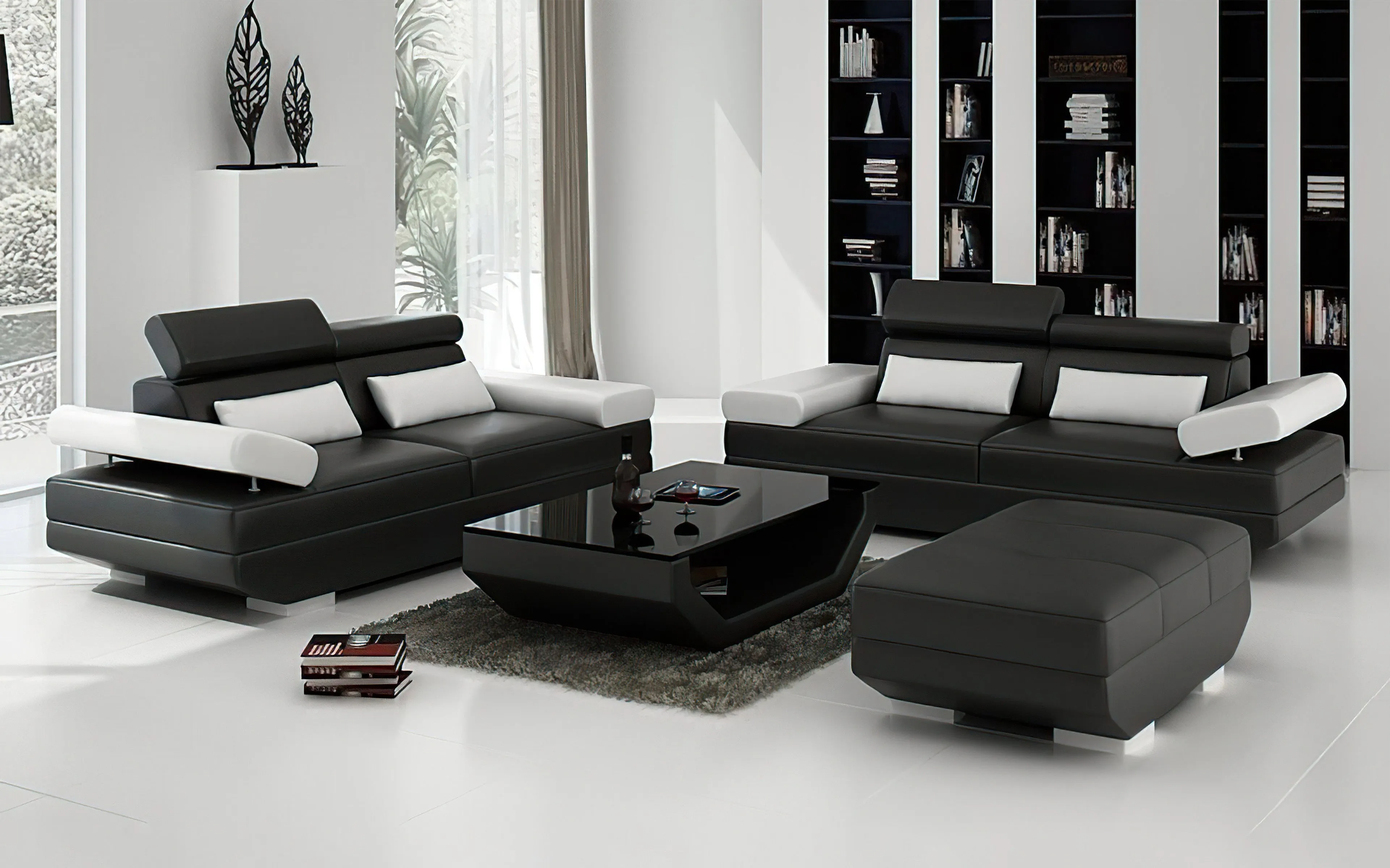 Merdell Modern Leather Sofa Set