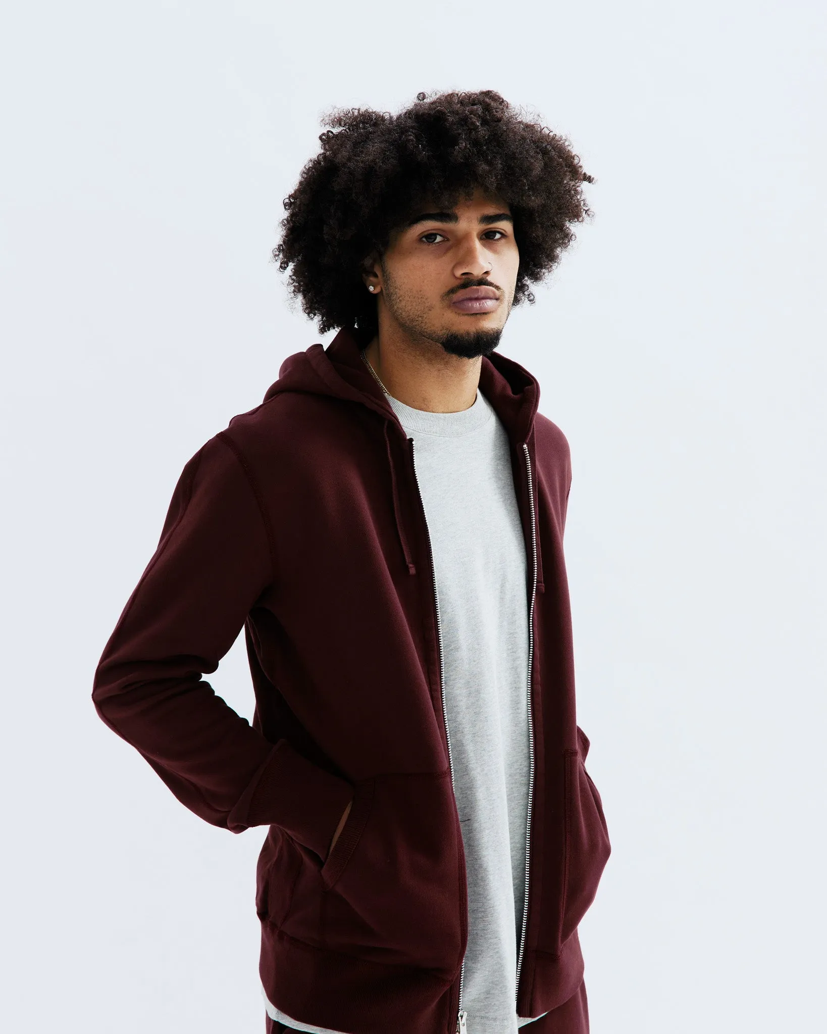 Midweight Terry Slim Zip Hoodie