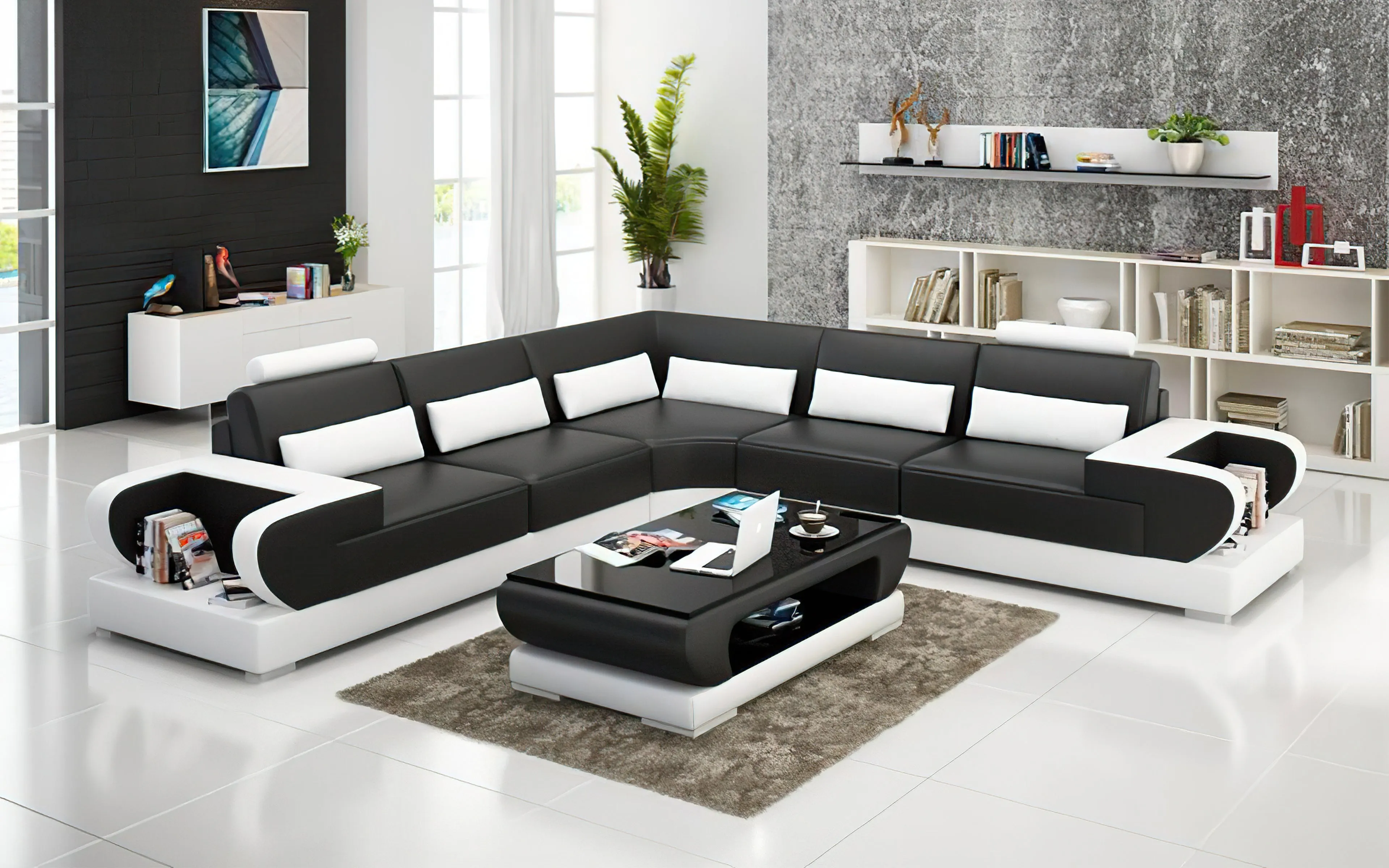 Mirak Modern Leather Sectional