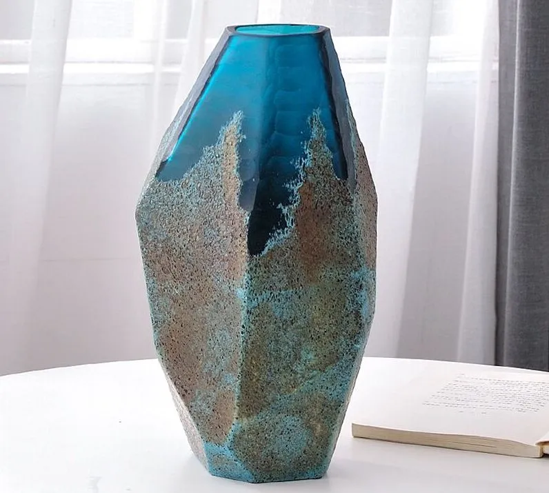 Modern Abstract Blue Glass Vase