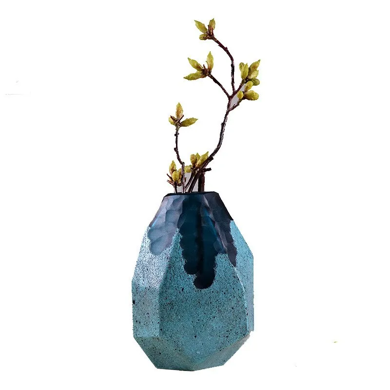 Modern Abstract Blue Glass Vase