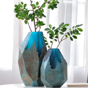 Modern Abstract Blue Glass Vase