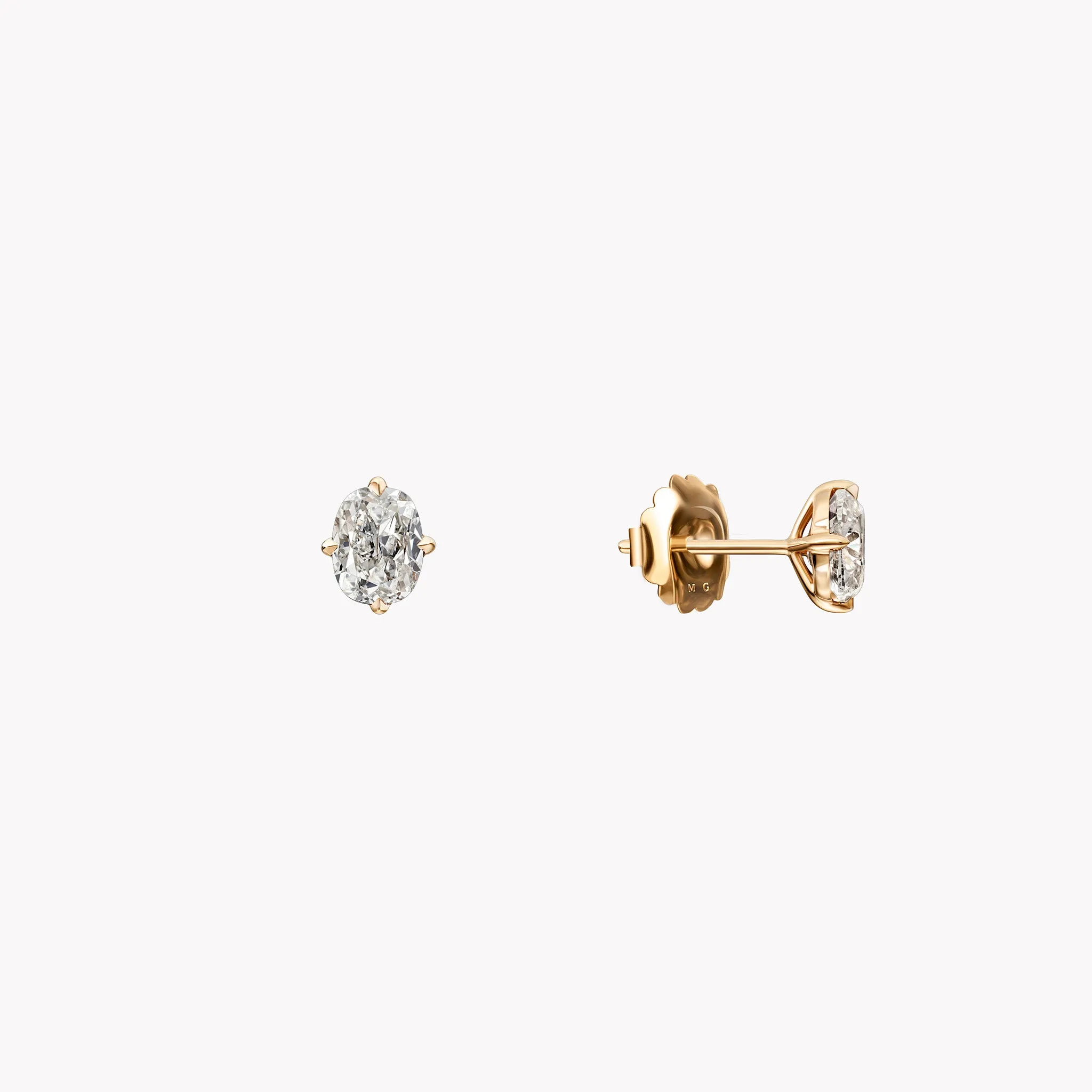 Modern Antique Cut Cushion Diamond Studs