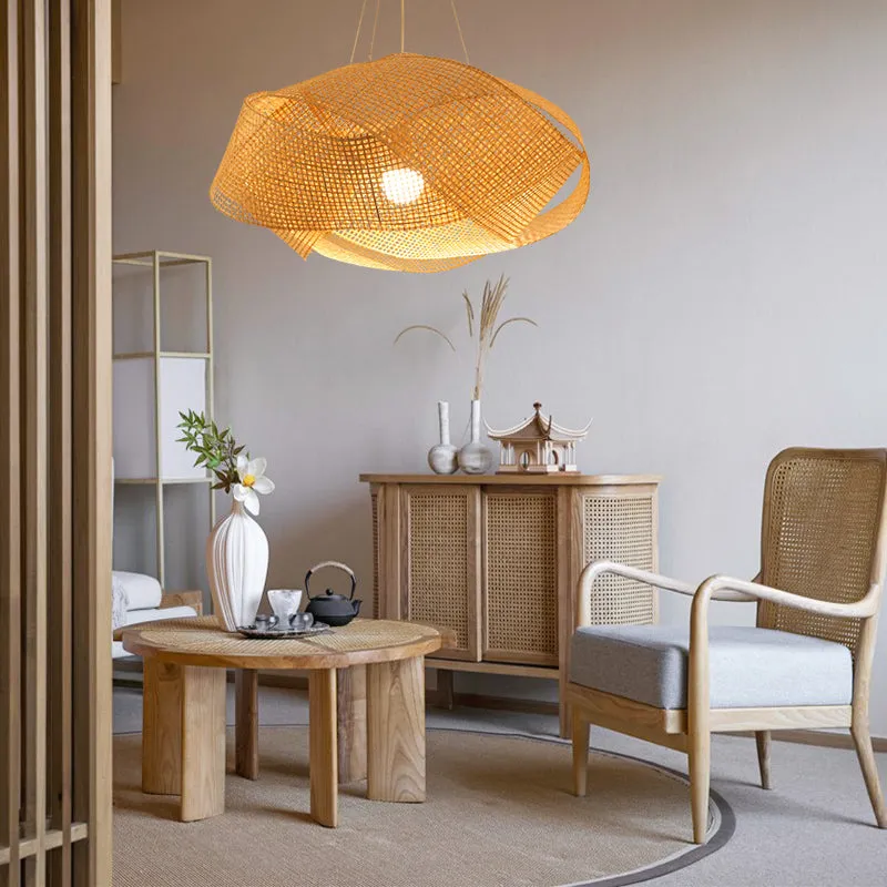 Modern Bamboo Entwined Ceiling Light