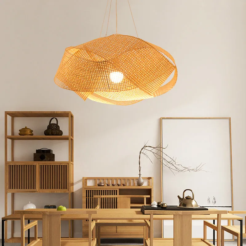 Modern Bamboo Entwined Ceiling Light