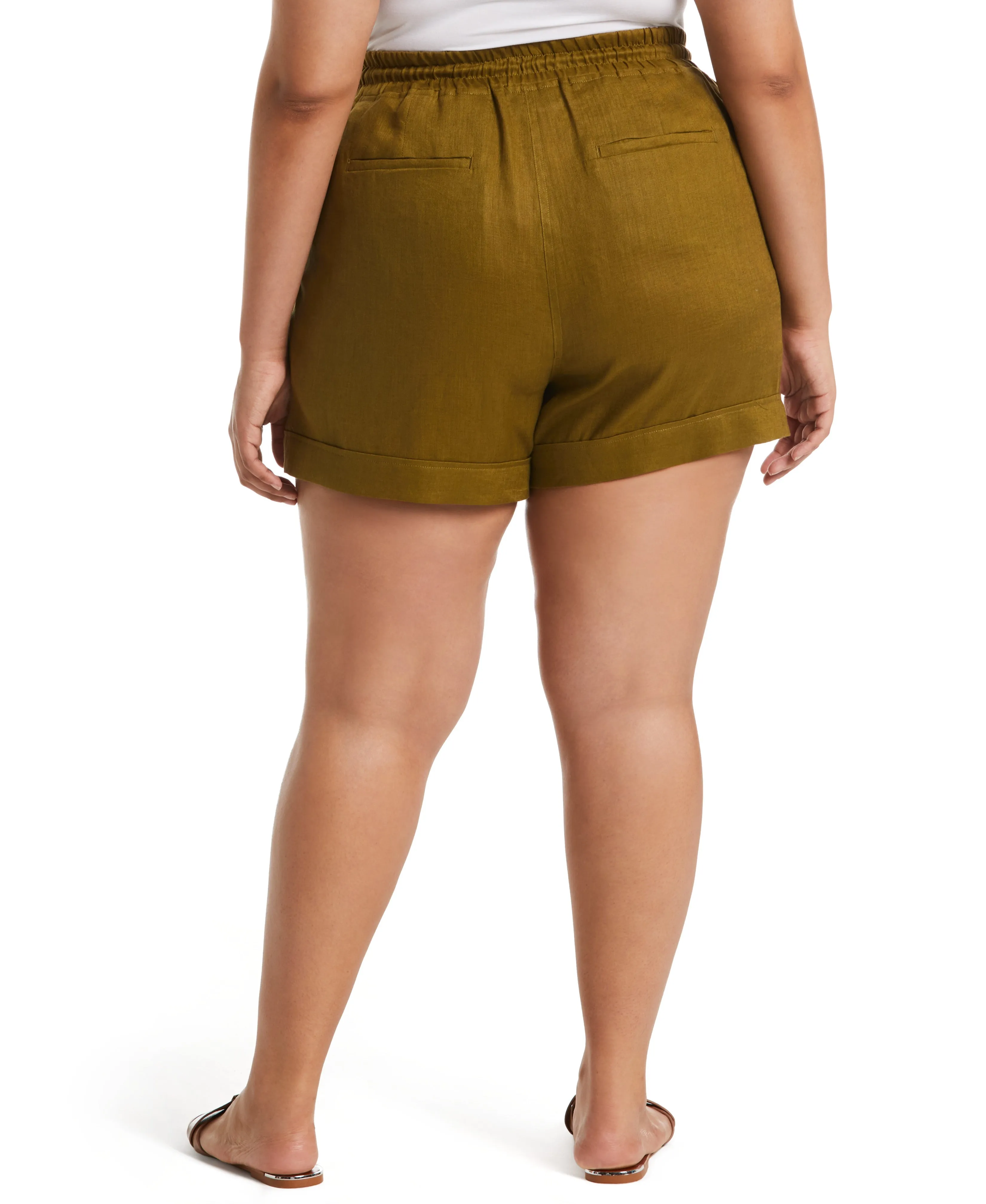 Modern Fit Seamed Linen Short