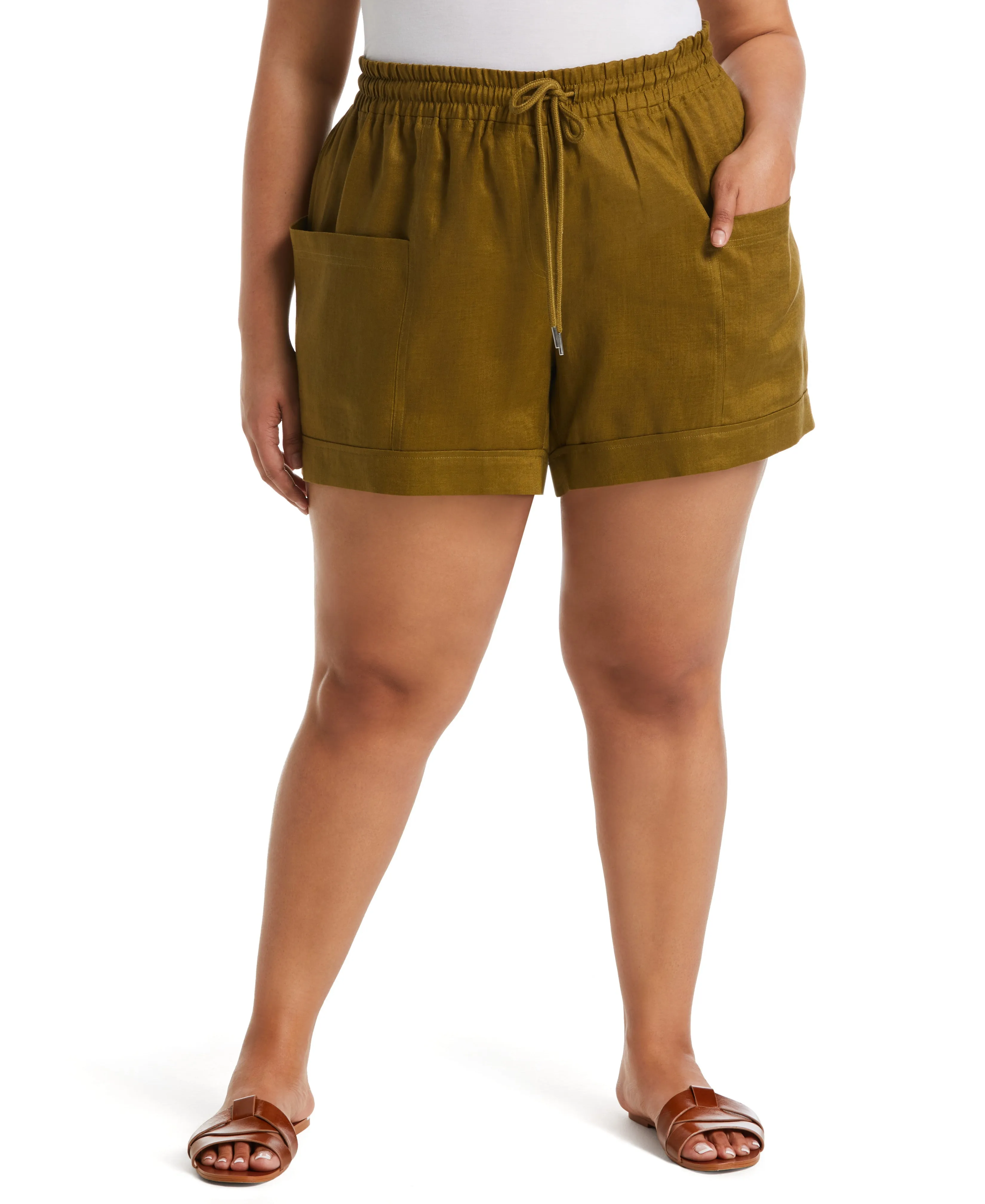 Modern Fit Seamed Linen Short