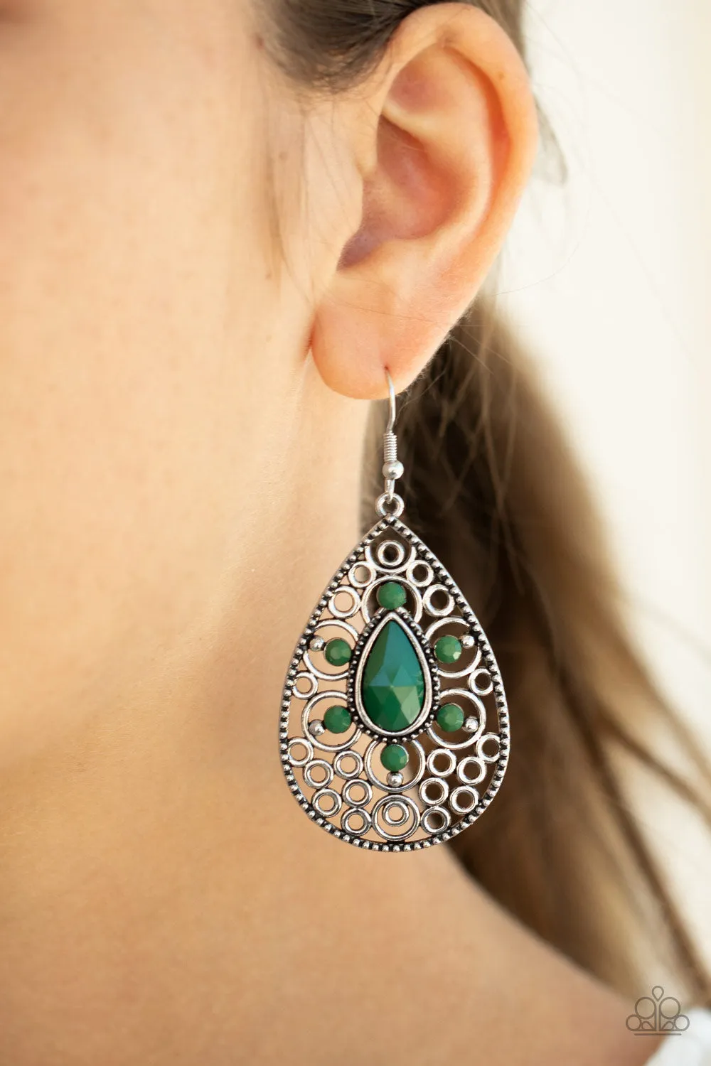 Modern Garden - Green Earrings