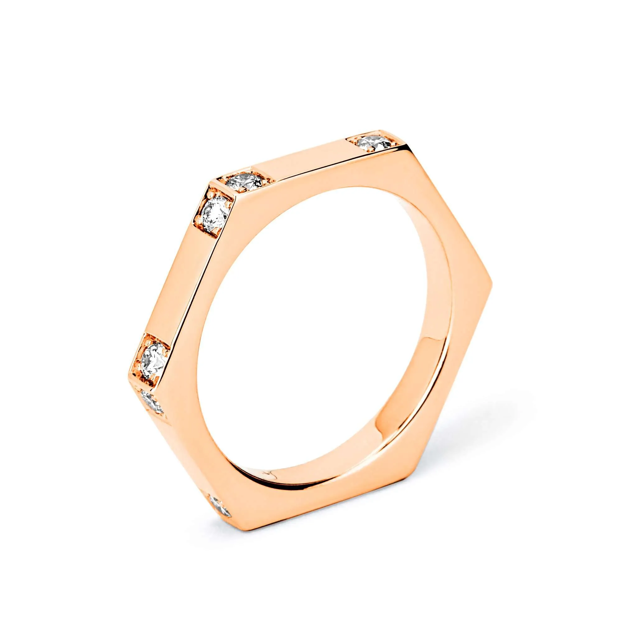 Modern Hex Diamond Band