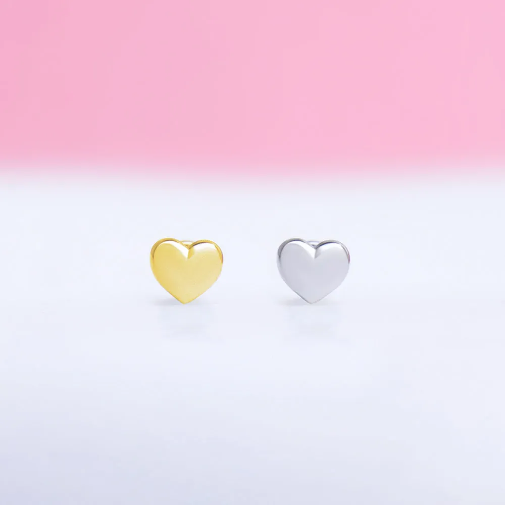 Modern puff Heart Stud