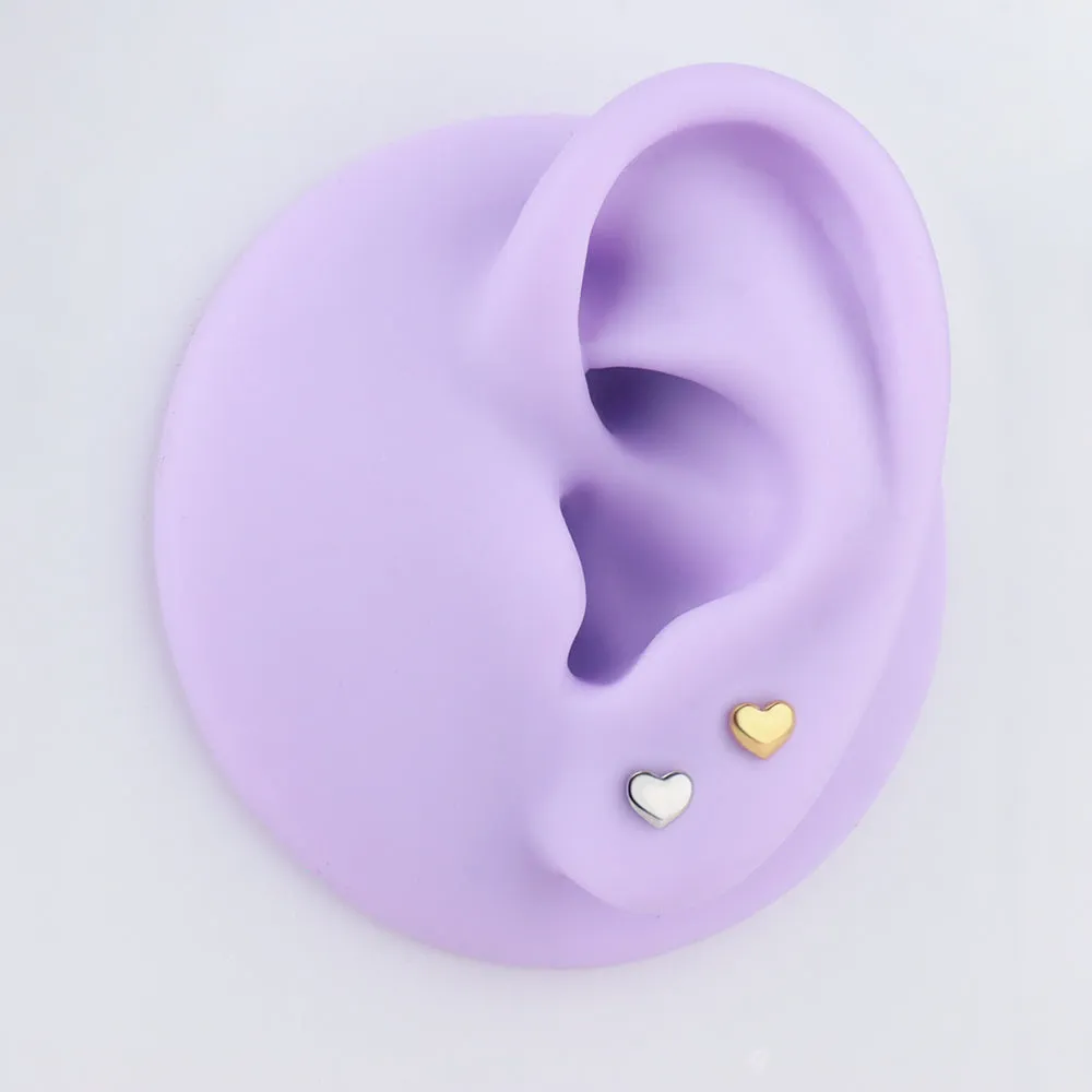 Modern puff Heart Stud