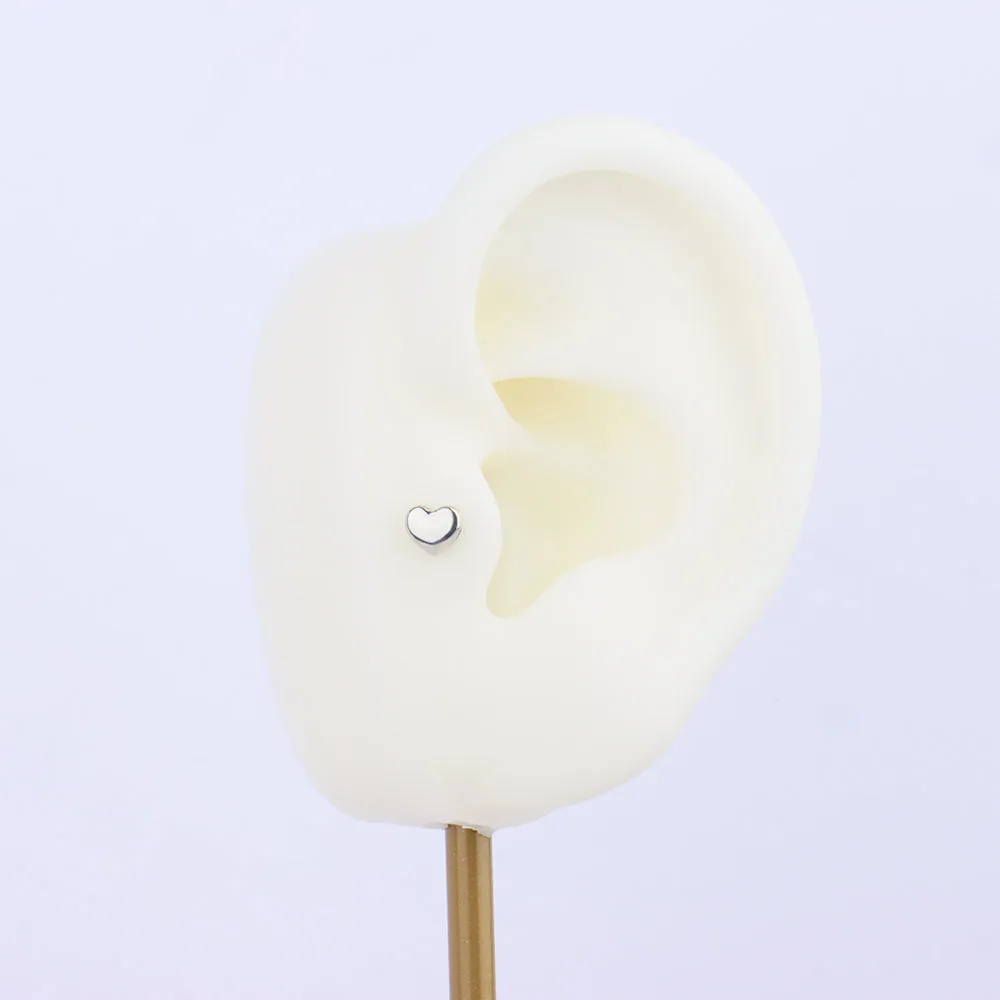 Modern puff Heart Stud