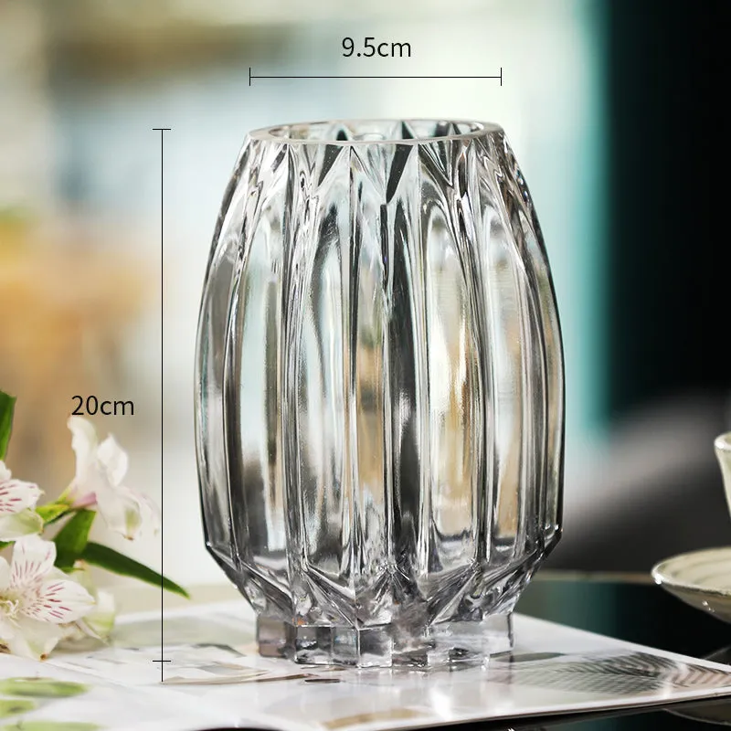 Modern Ribbed Glass Vase