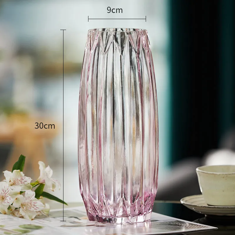 Modern Ribbed Glass Vase