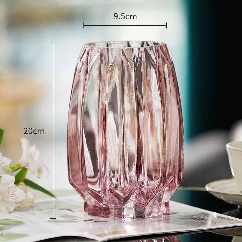 Modern Ribbed Glass Vase